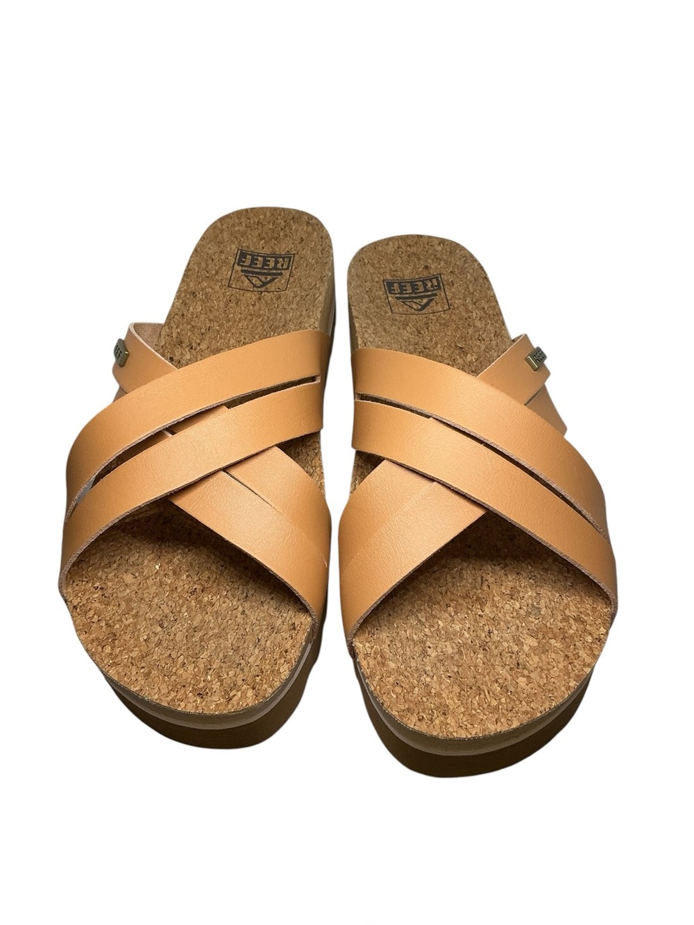 Reef Women's Tan Cork Footbed Crisscross Sandals - Picture 4 of 9